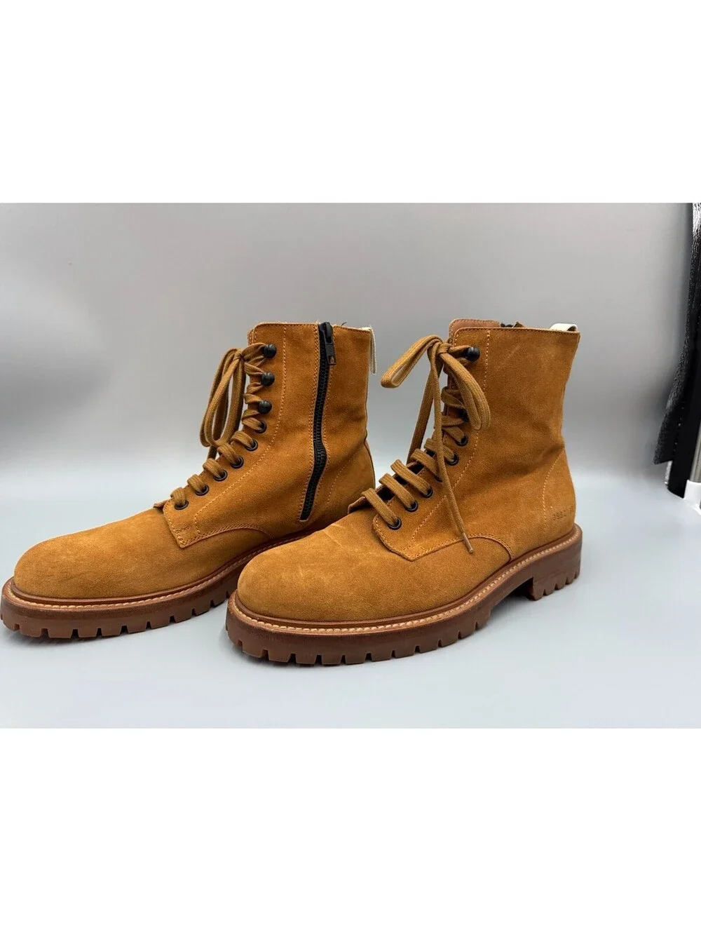 Women’s Common Projects Suede Biker Boots, Beige US Size 8, EUR 38, UK 5